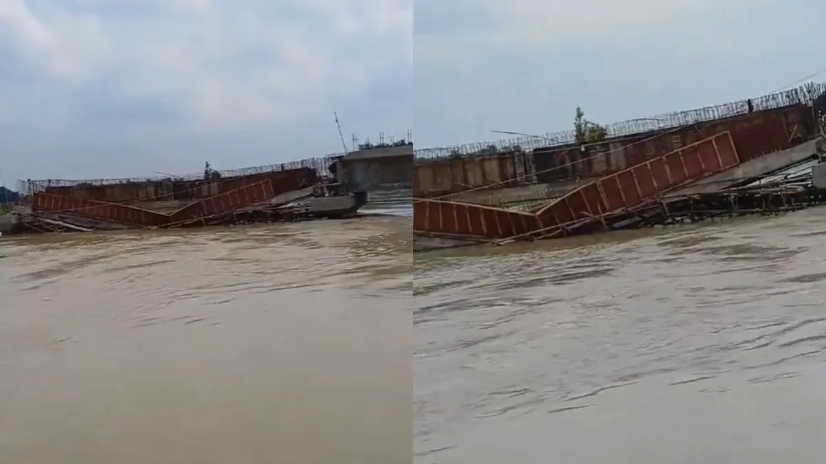 मधुबनी जिले के मधेपुर प्रखंड में बन रहे एक पुल का गर्डर गिर गया।- India TV Hindi