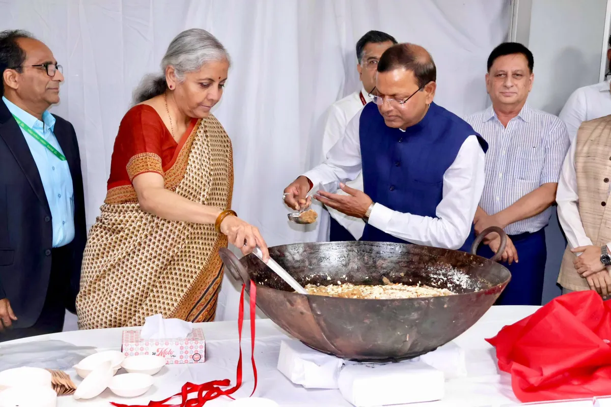 Finance Minister Nirmala Sitharaman at the Halwa Ceremony- India TV Paisa