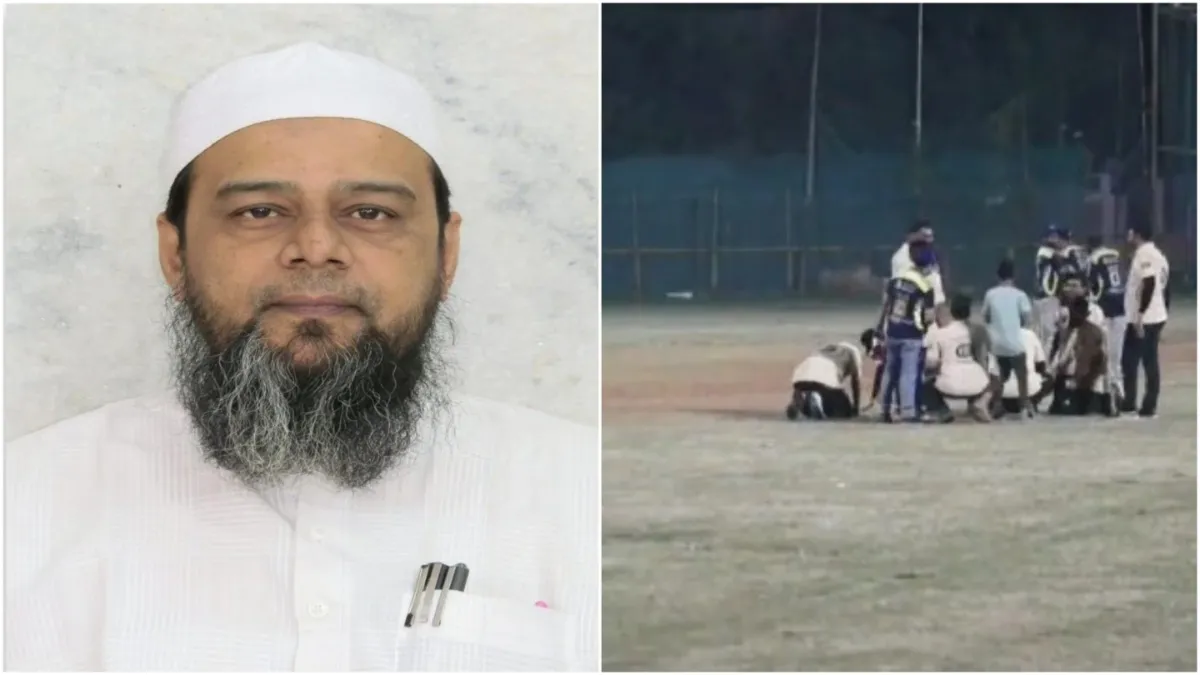 Surat Teacher died of heart attack while playing cricket entire incident was recorded on mobile- India TV Hindi