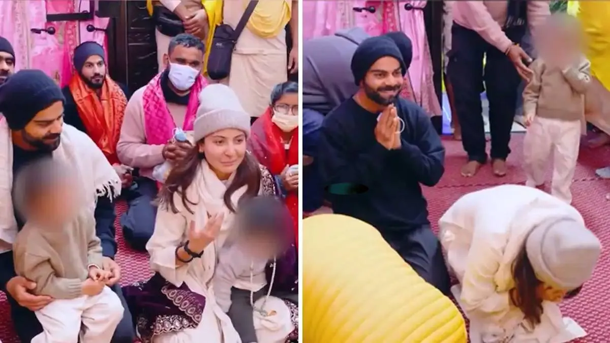 Virat Kohli Anushka Sharma meets Premanand Maharaj 