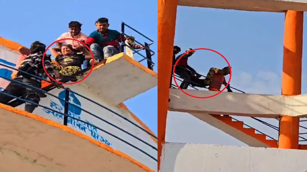 पानी की टंकी पर चड़ी लड़की- India TV Hindi