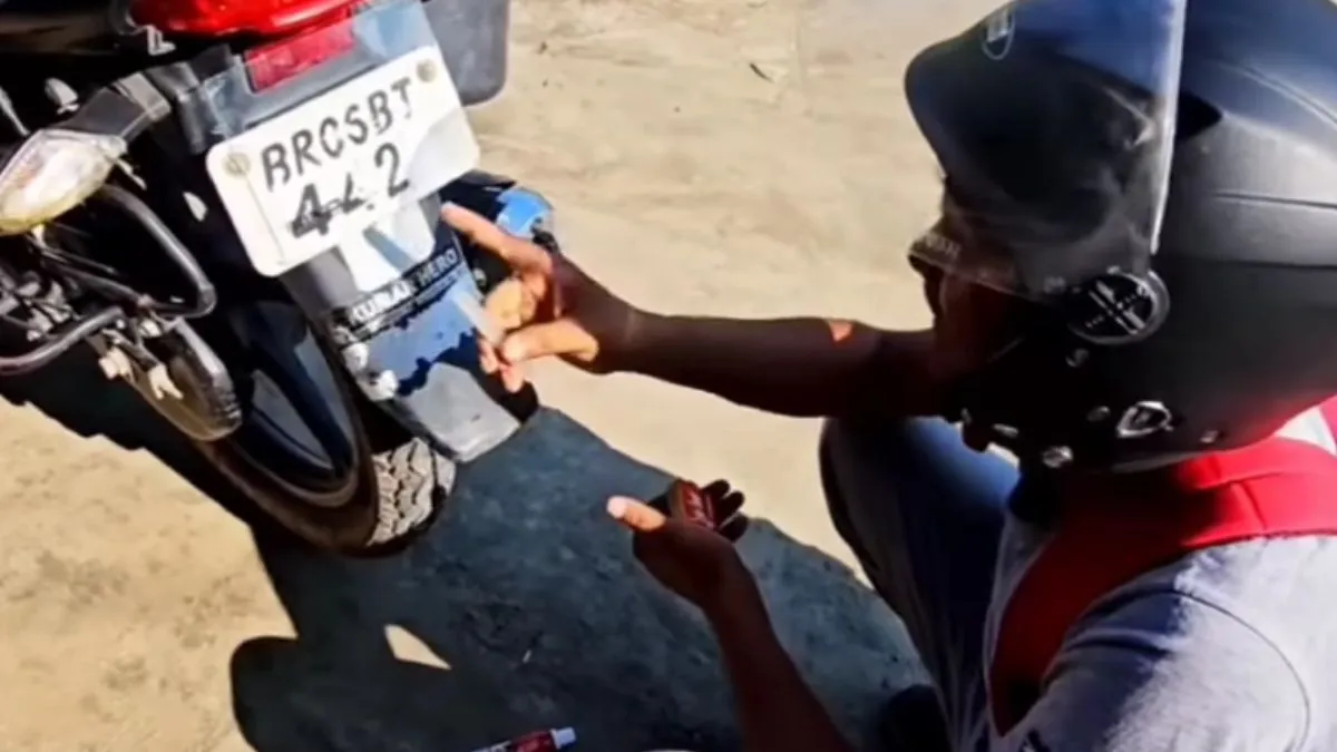चालान से बचने के लिए बंदे का जुगाड़ हुआ वायरल
