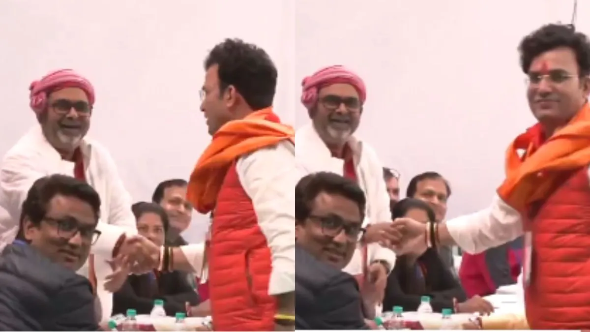 भाजपा के रविंदर सिंह नेगी ने अवध ओझा से मिलाया हाथ