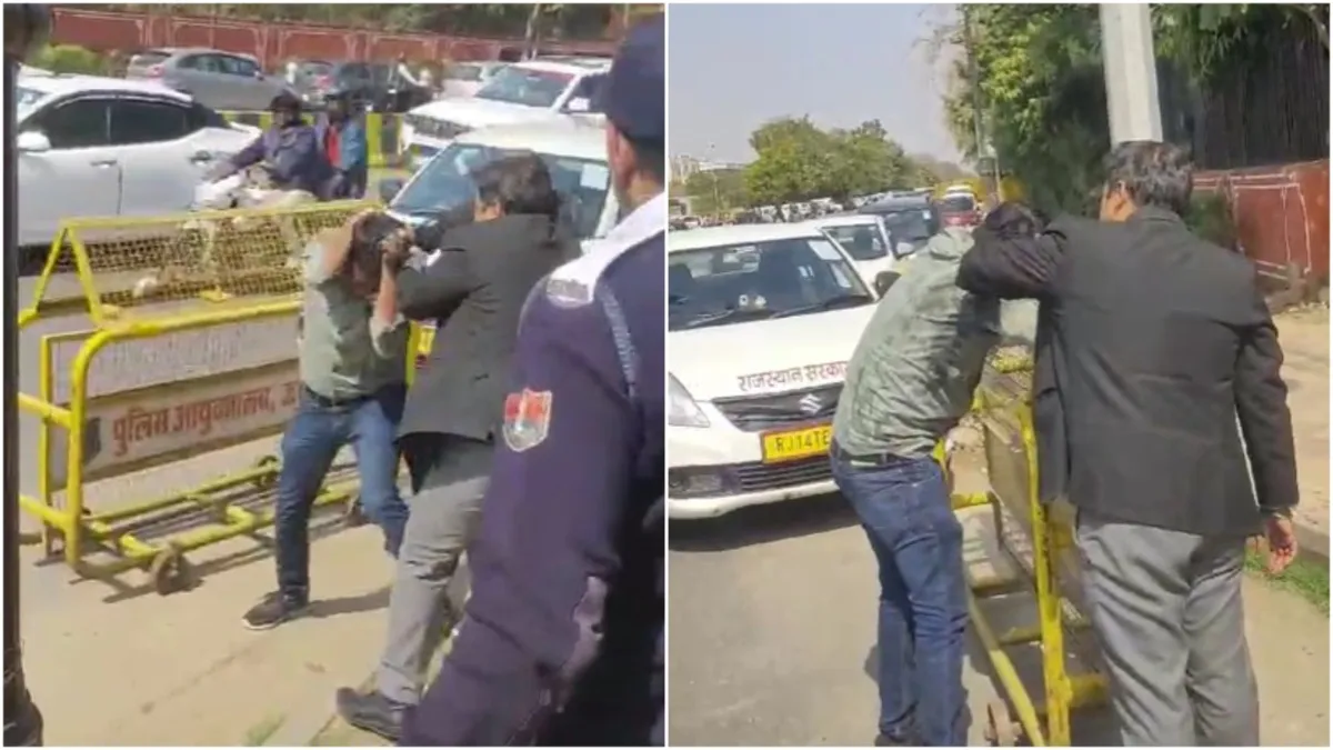 lawyers Hooliganism in Jaipur driver of a government department was beaten up 