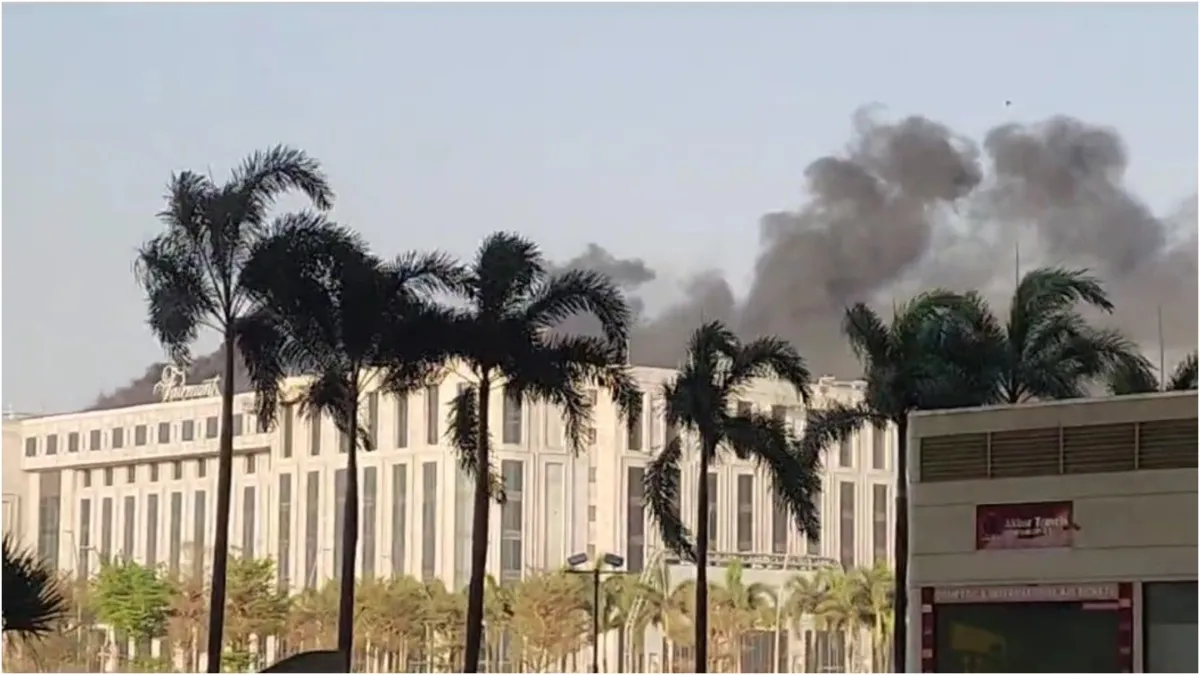 huge fire broke out in a hotel near Mumbai airport video surfaced