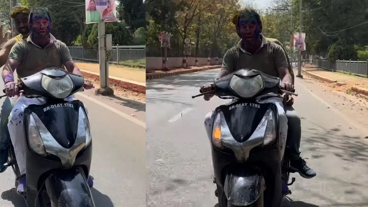 बिना हेलमेट के स्कूटी चलाने पर कटा चालान।- India TV Hindi