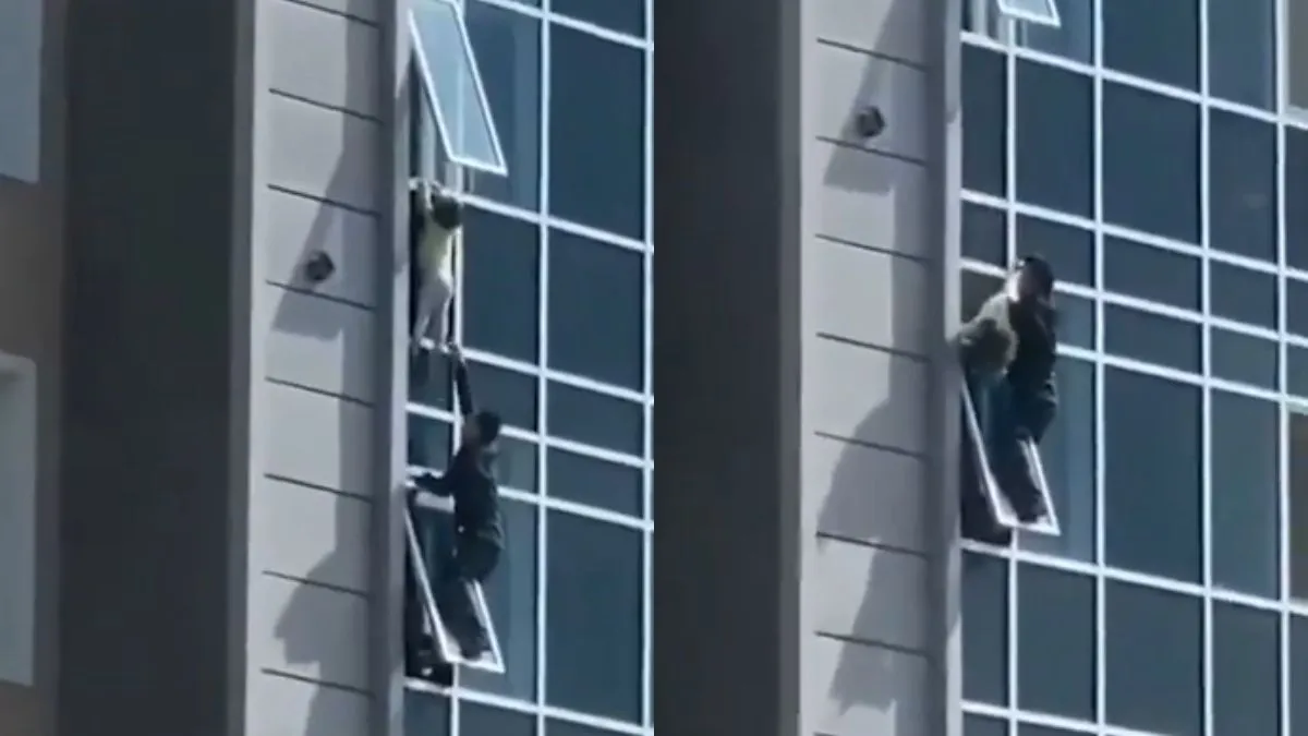 बच्ची की जान बचाते हुए शख्स- India TV Hindi