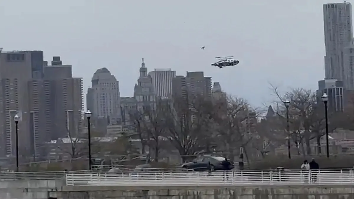 Crashed helicopter in America