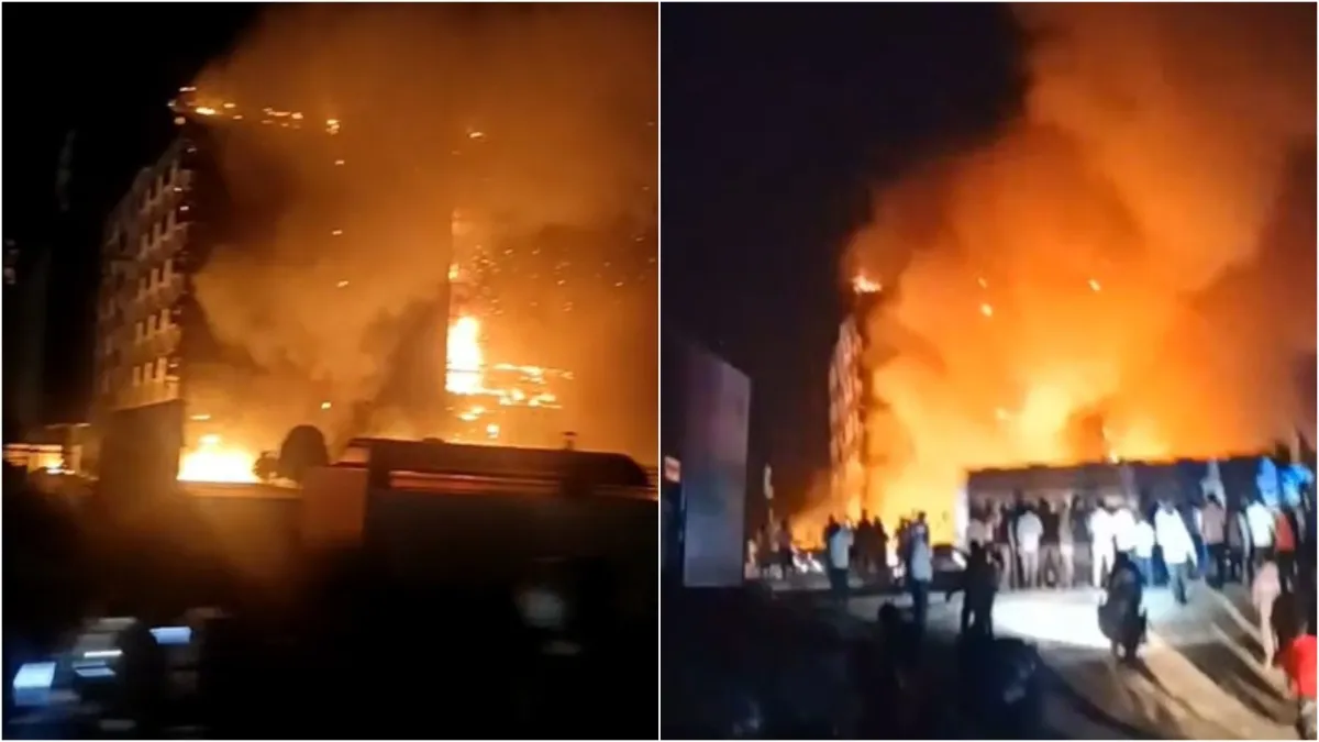Fire breaks out at Hotel Grand Sarovar in Chhatrapati Sambhaji Nagar scary video surfaces- India TV Hindi