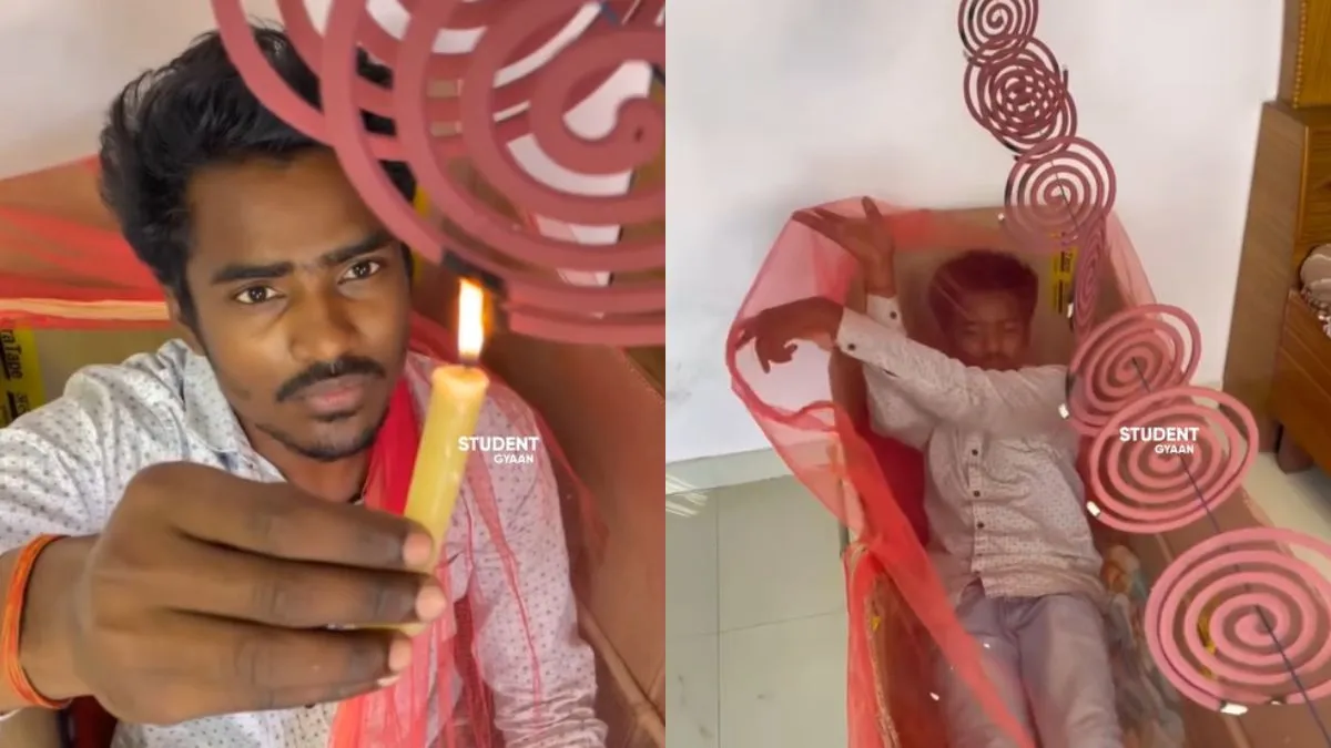 Para evitar mosquitos, a pessoa envolvida em incrível