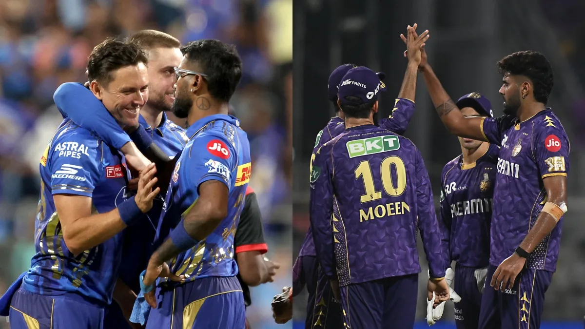 Teams of Mumbai Indians and Kolkata Knight Riders
