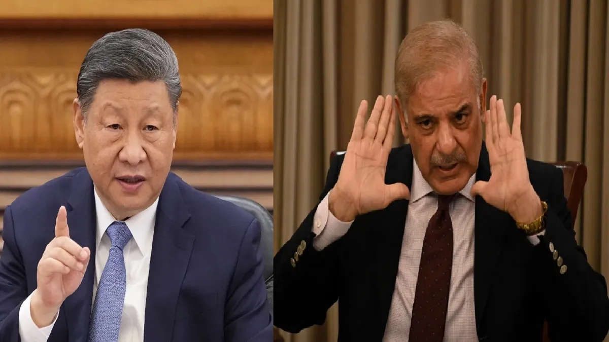 Xi Jinping (L) Shahbaz Sharif (R)