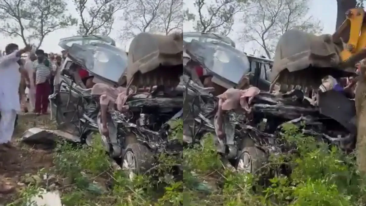 स्कूली वैन की डंपर से टक्कर