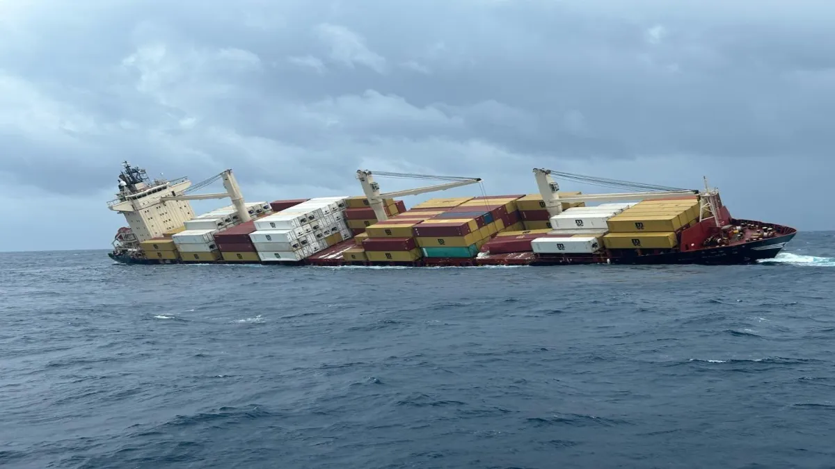 Reversed ships in Kerala, dangerous chemicals seeping in the sea