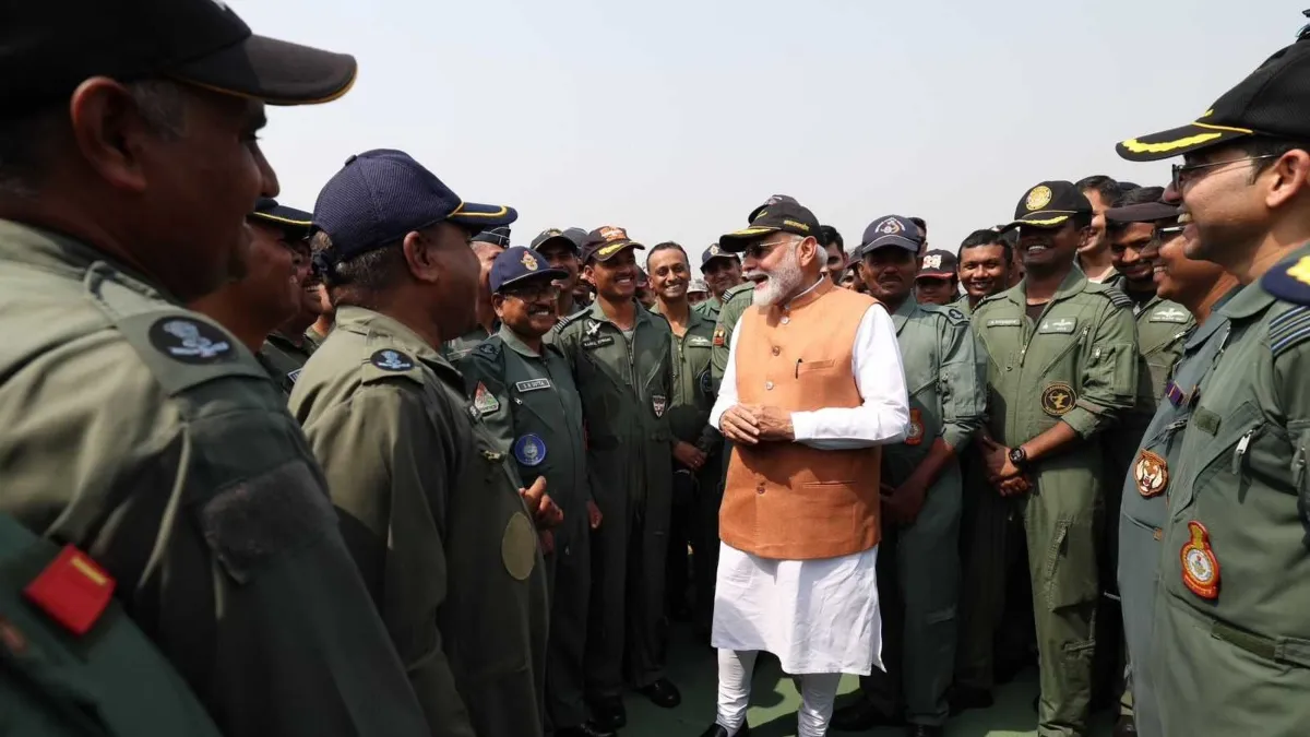 PM Modi met soldiers at Adampur airbase.