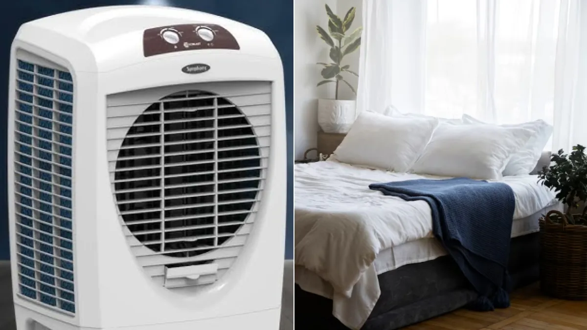 What is the distance between the cooler and the bed?