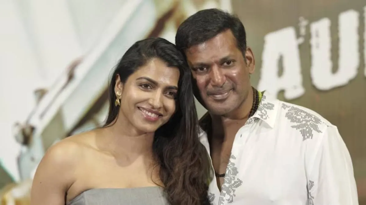 Tamil actors Vishal, Sai Dhanshika