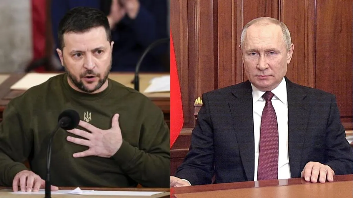 Ukraine President Jailonsky and Russian President Putin.
