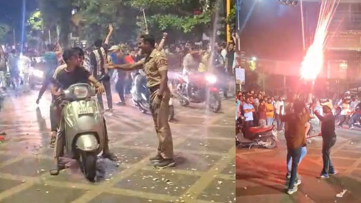 फैन्स ने सड़कों पर मचाया हुड़दंग।