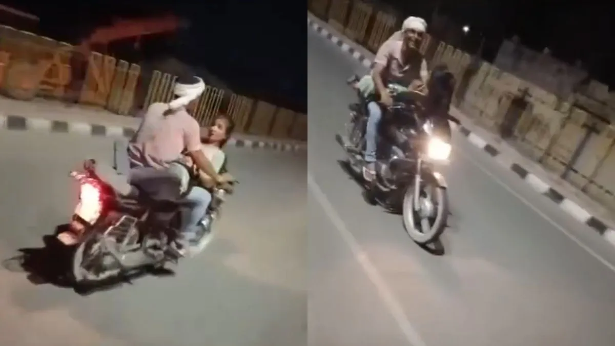 गर्लफ्रेंड के साथ बाइक पर युवक- India TV Hindi