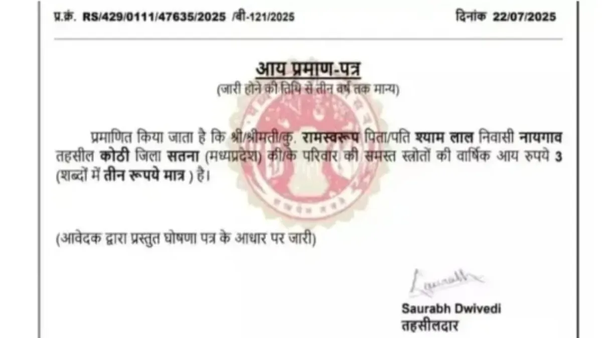 Viral income certificate- India TV Hindi