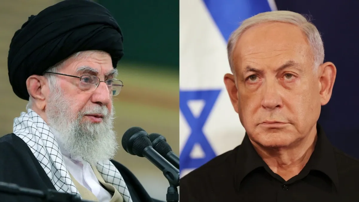 Iran supreme leader Ayatollah Ali Khamenei (L) and Israeli PM Benjamin Netanyahu (R)- India TV Hindi