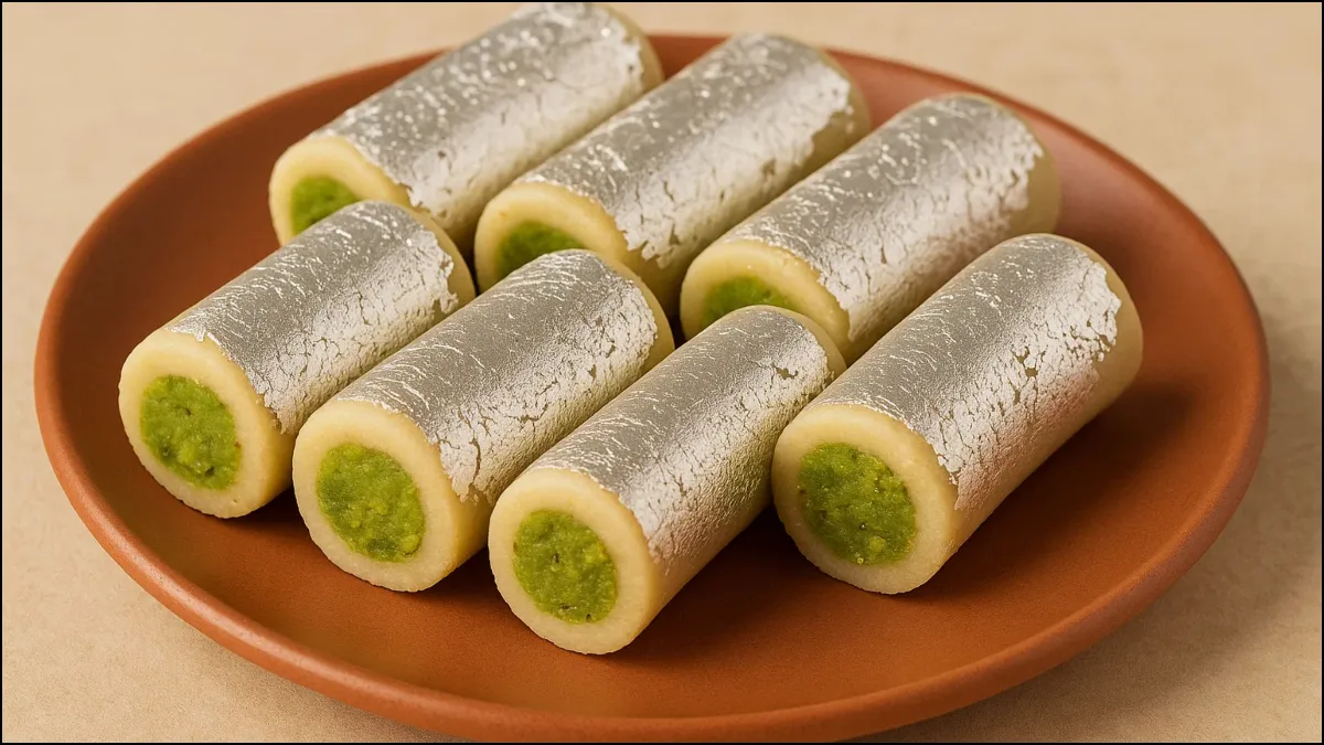 Cashew makhana pistachi roll 