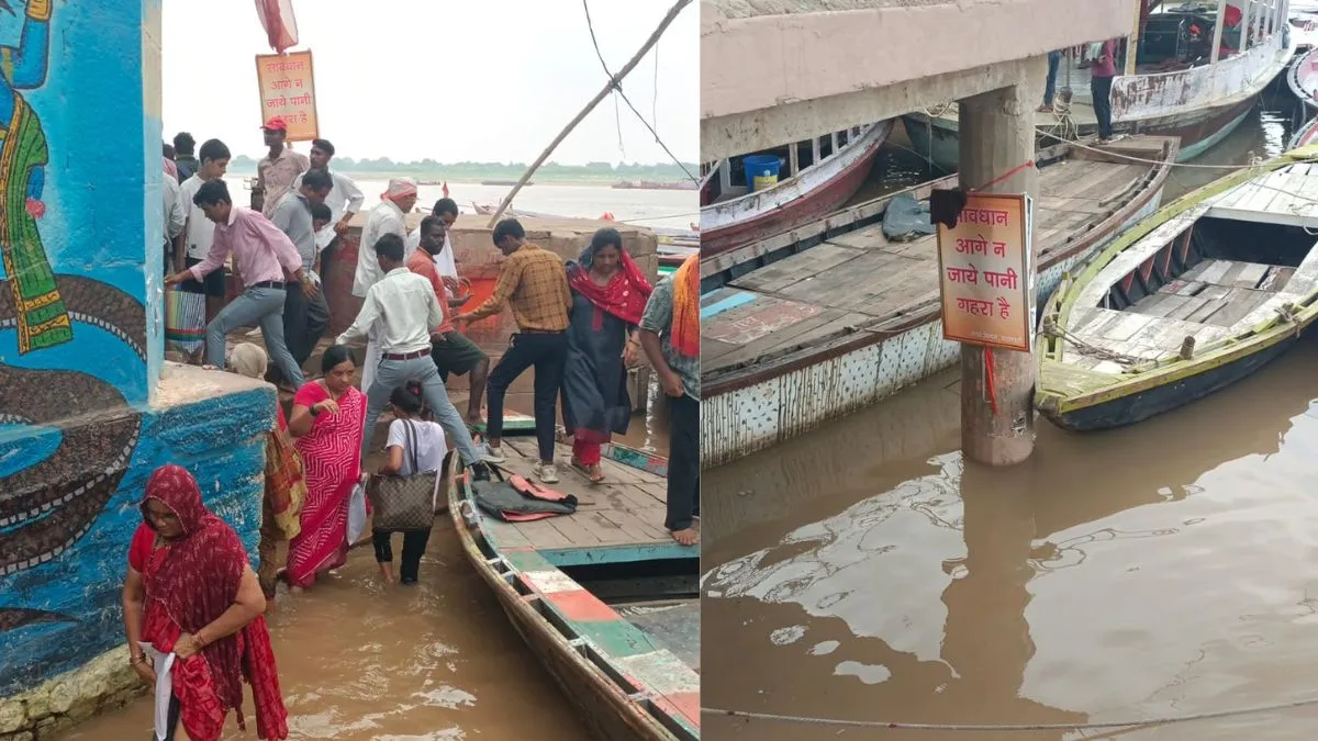 वाराणसी में बढ़ा गंगा का जलस्तर।- India TV Hindi