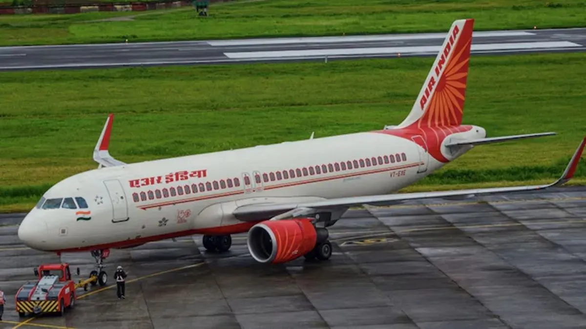 लैंडिंग के दौरान रनवे से आगे निकल गया विमान।