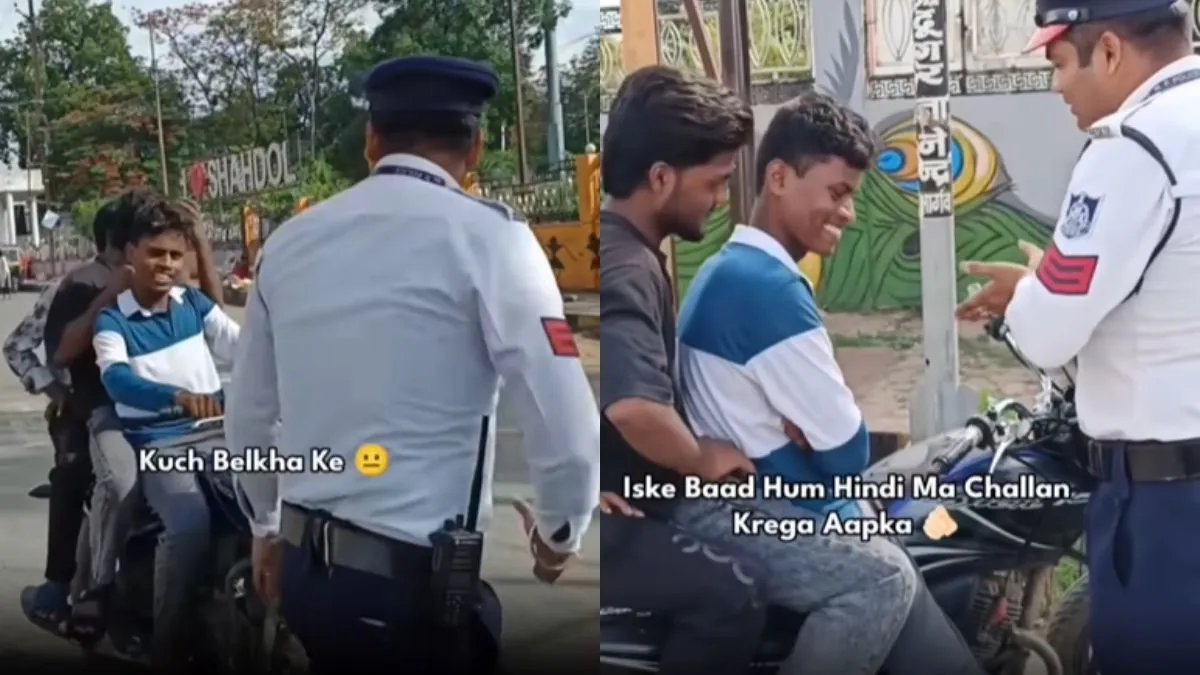 Challan, Traffic Policeman, Viral video- India TV Hindi
