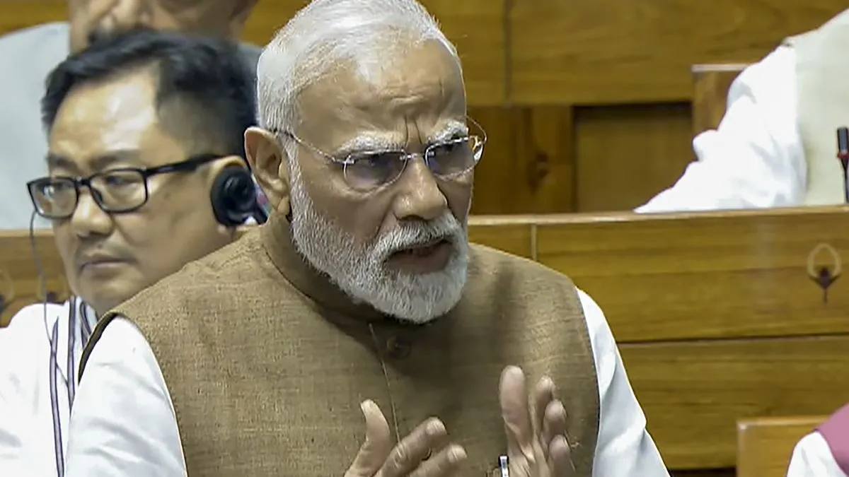 लोकसभा में बोलते हुए पीएम मोदी- India TV Hindi