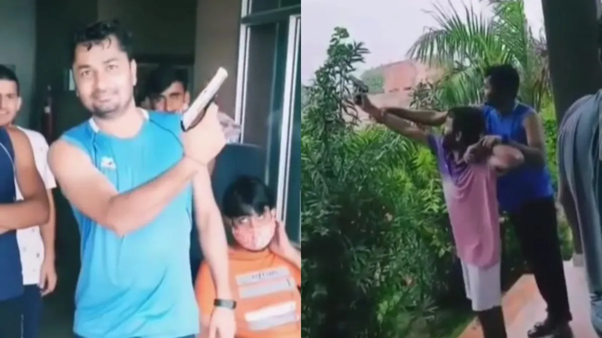 फायरिंग करता हरियाणा पुलिस का जवान- India TV Hindi