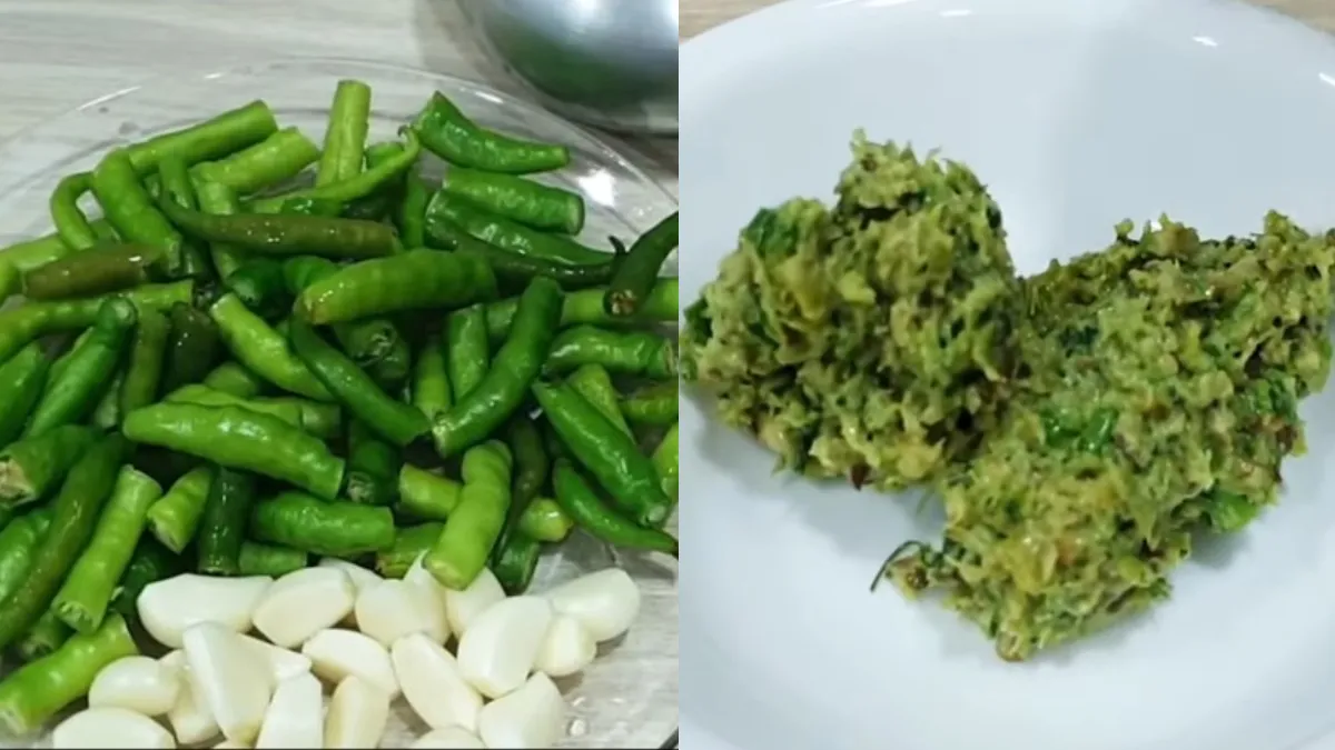 Pouring green chili chutney- India tv hindi