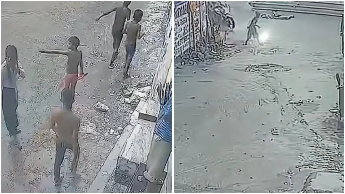 Child fell into sewer in South Delhi CCTV footage surfaced rescue operation underway- India TV Hindi