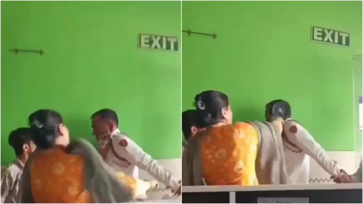 Policeman who went to OYO hotel beaten with slippers video went viral now officer cleaned- India TV Hindi