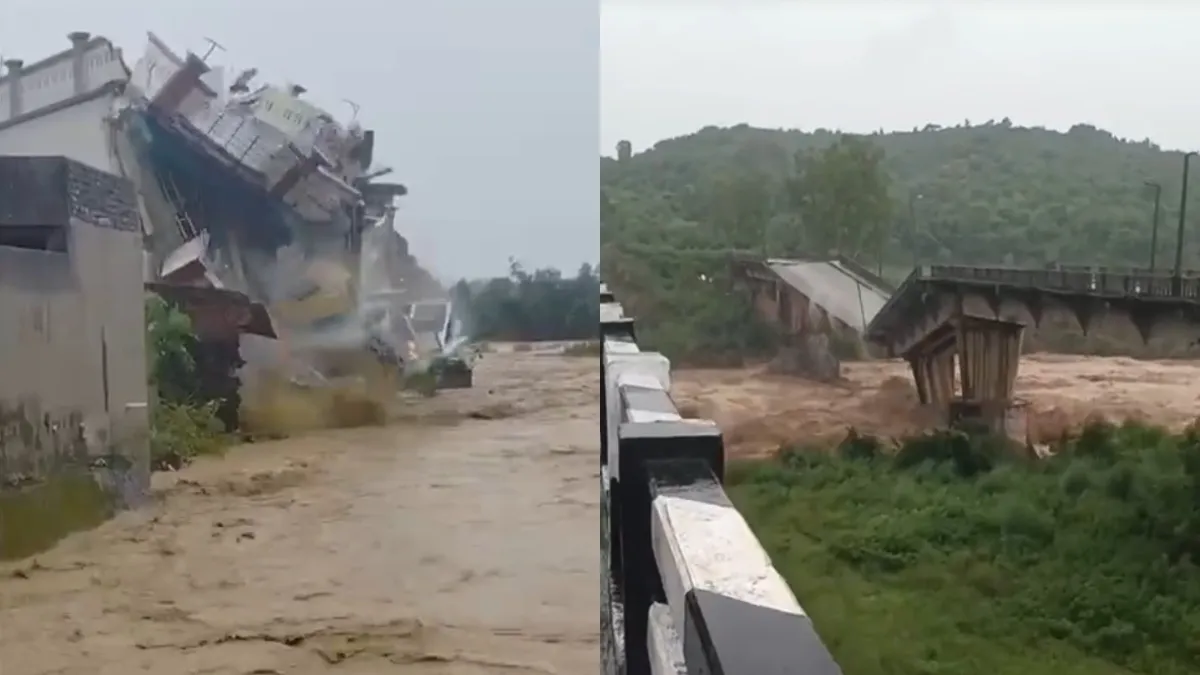 House and bridge collapsed- India TV Hindi