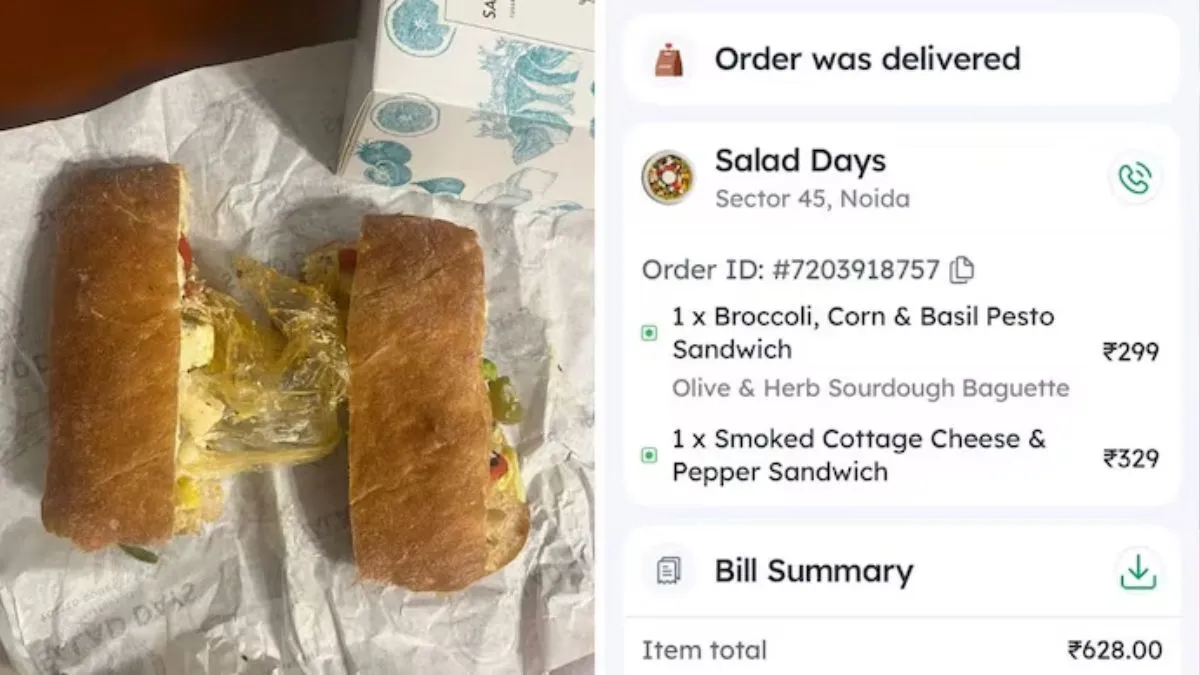 Zomato food hygiene issue, plastic glove in sandwich- India TV Hindi