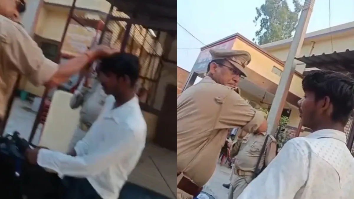युवक को दरोगा ने जड़ा थप्पड़- India TV Hindi