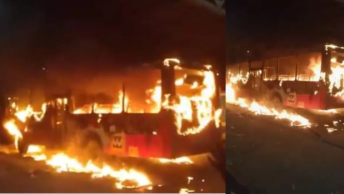 fire accident in bus video- India TV Hindi