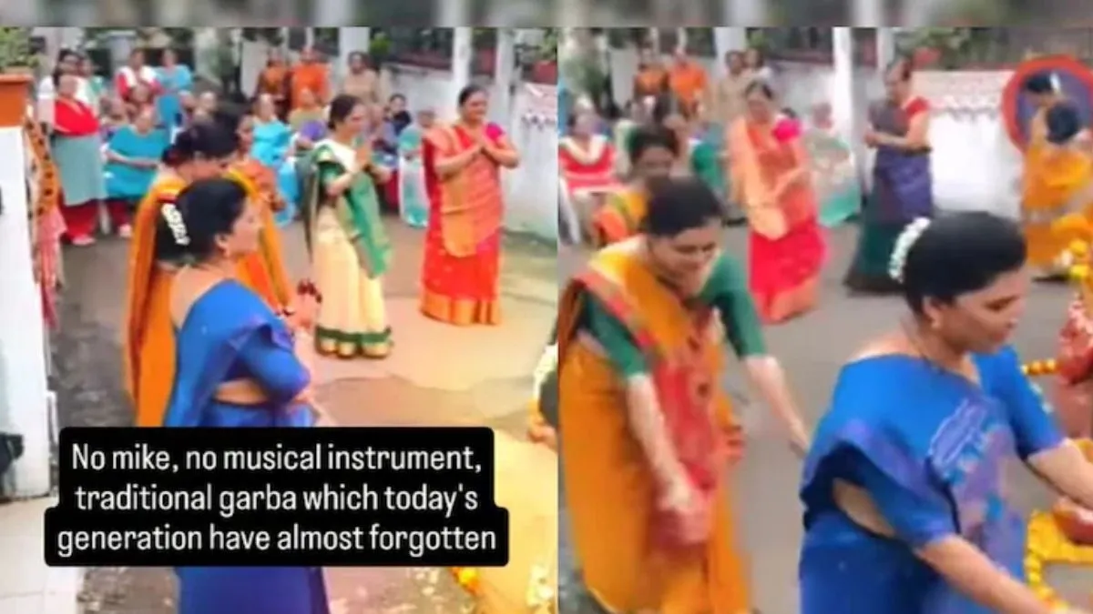 garba dance video, garba without music and instruments, traditional garba dance, viral video, viral - India TV Hindi