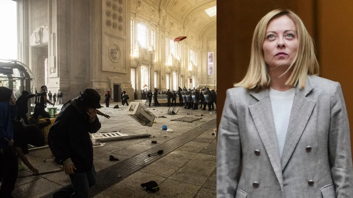 italy palestinian supporters violent protest against Giorgia Meloni- India TV Hindi