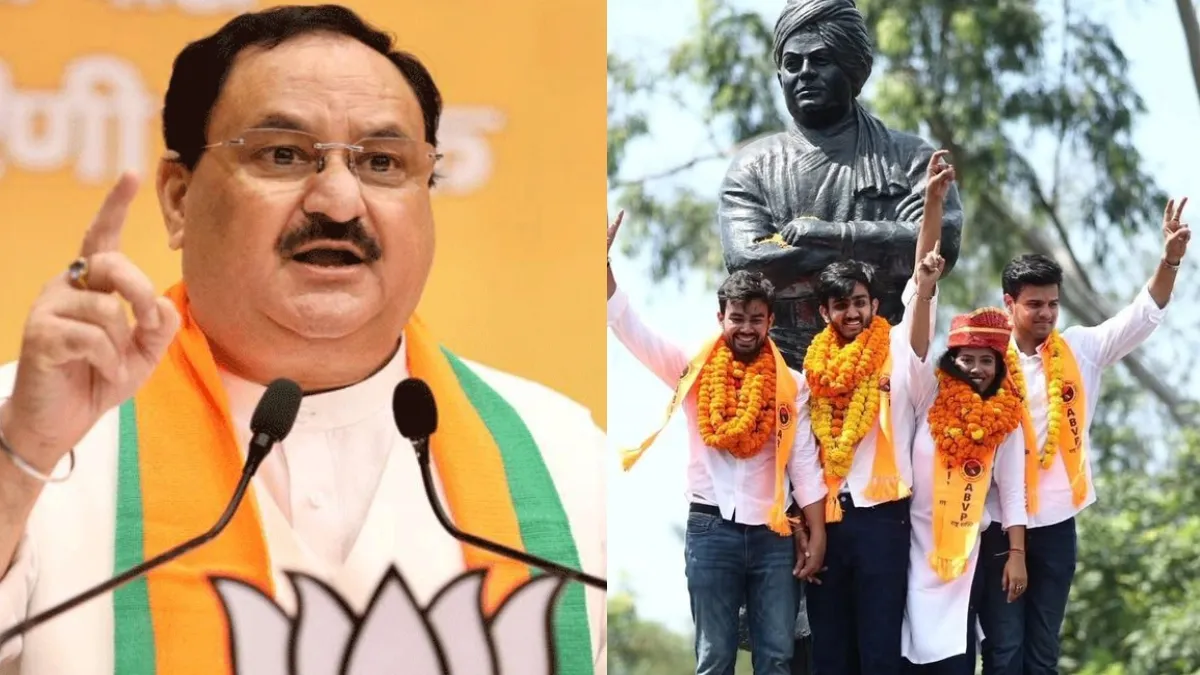 जेपी नड्डा और ABVP के जीते हुए उम्मीदवार- India TV Hindi