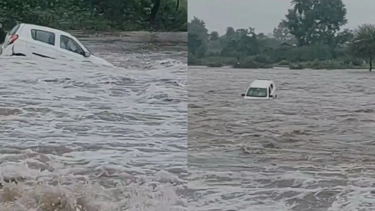 बांसवाड़ा में नदी में तैरने लगी कार- India TV Hindi
