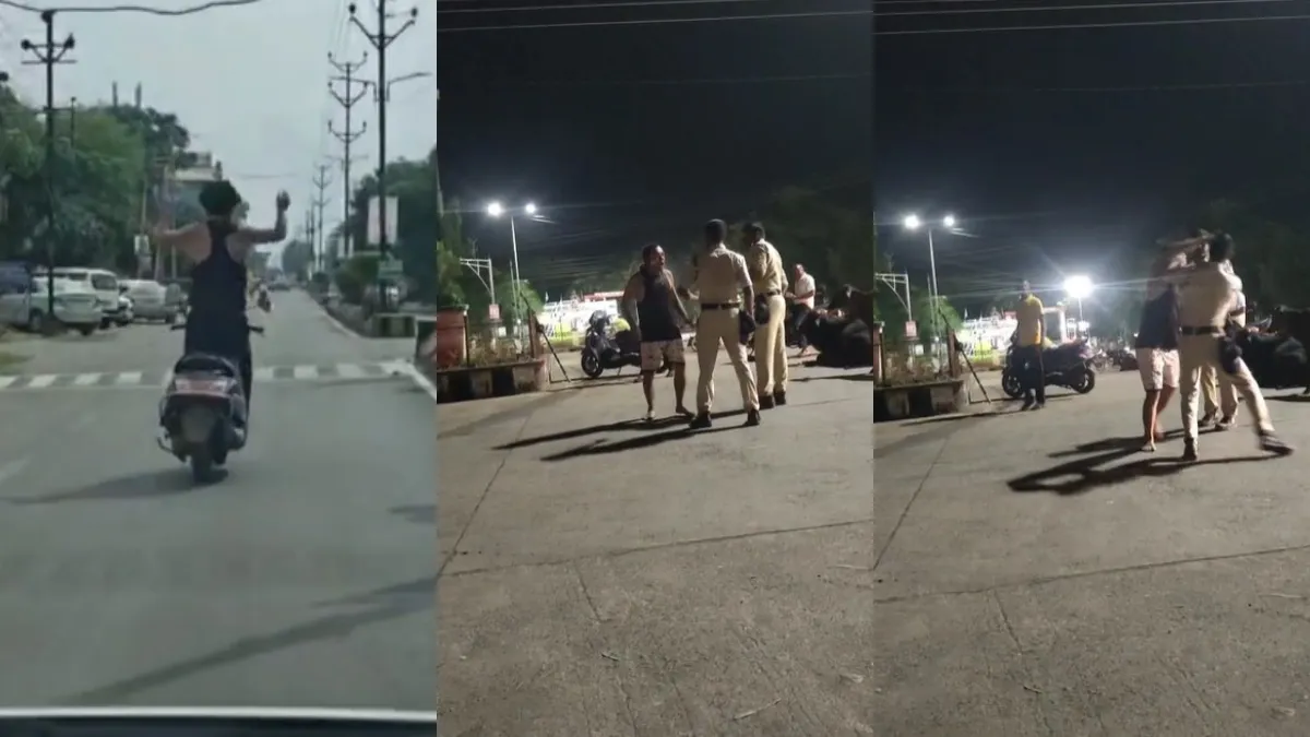 stuntman police scuffle Neemuch mp - India TV Hindi