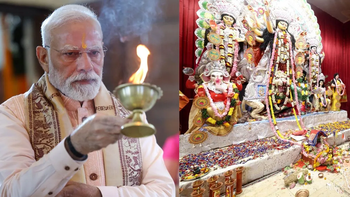 पीएम मोदी ने की देवी की अराधना।- India TV Hindi