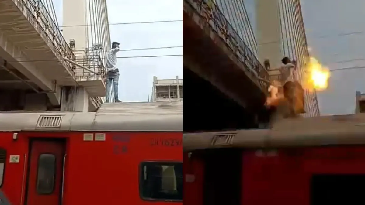 युवक करंट लगते ही तेजी से गिरा नीचे - India TV Hindi