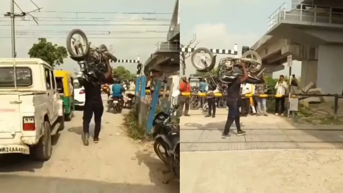 up jhansi railway crossing viral video- India TV Hindi