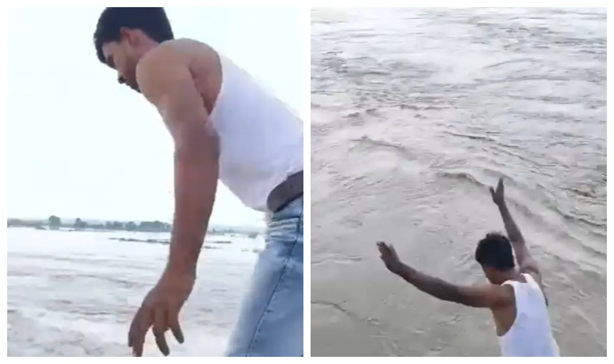 500 रुपये के लिए उफनती नदी में कूदा युवक- India TV Hindi