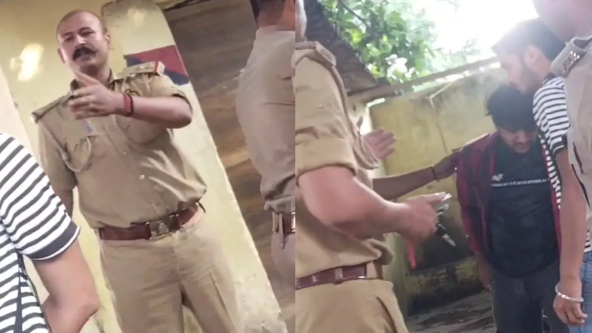 छात्र को पीटते पुलिसकर्मी- India TV Hindi