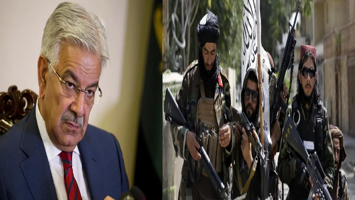 पाकिस्तान के रक्षा मंत्री आसिफ ख्वाजा और तालिबान के लड़ाके- India TV Hindi